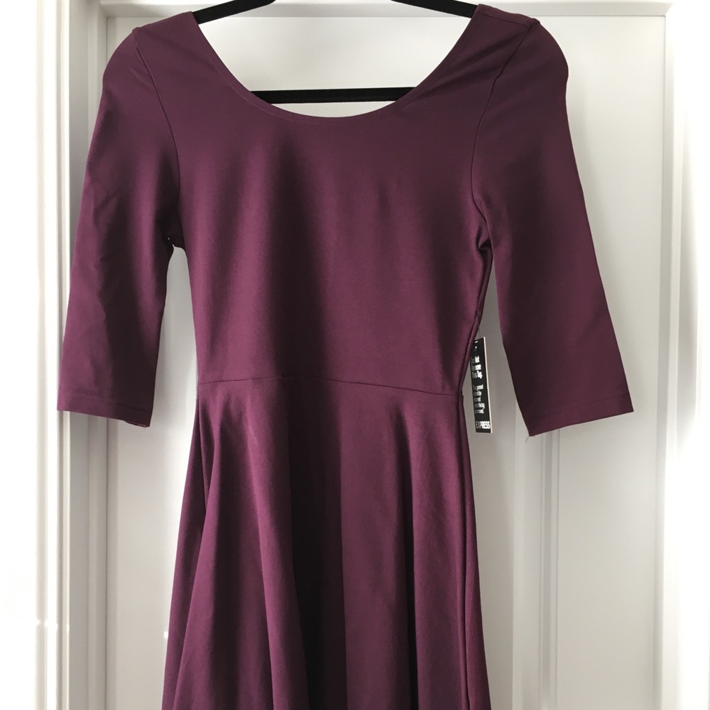 NWT Express XS Plum Skater Dress